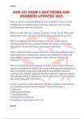 NUR 327 EXAM 5 QUETSIONS AND ANSWERS UPDATED 2025
