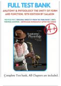 Test bank for Anatomy & Physiology&semi; The Unity of Form and Function 10th Edition &lpar;McGraw-Hill&comma; 2023&rpar; by Kenneth Saladin&comma; Isbn no&semi; 9781266145315 &lpar;Chapters 1-29&rpar;