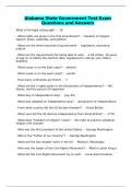 Alabama State Government Test Exam Questions and Answers