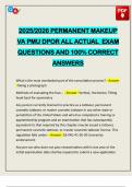 2025&sol;2026 PERMANENT MAKEUP VA PMU DPOR ALL ACTUAL EXAM QUESTIONS AND 100&percnt; CORRECT ANSWERS