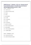 NIHSS Group C - Patients 1-6 for me &sol; Newest Actual Exam Questions Bank &sol; Complete Accurate Quizzes with Detailed Verified Answers &sol; 2025