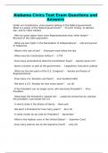 Alabama Civics Test Exam Questions and Answers