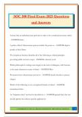 SOC 300 Final Exam 2025 Questions and Answers