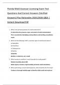 Florida Mold Assessor Licensing Exam Test  Questions And Correct Answers &lpar;Verified  Answers&rpar; Plus Rationales 2025&sol;2026 Q&A &vert;  Instant Download Pdf