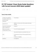 PC 707 Module 1 Exam Study Guide Questions with Correct Answers 2025 latest update&excl;&excl;
