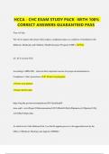 HCCA - CHC Exam Study Pack &ndash; 100&percnt; Correct Answers &lpar;Guaranteed Pass&excl;&rpar; 2025&sol;2026
