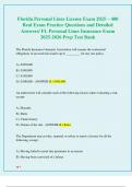 2025 FL Personal Lines Insurance Lines Exam 300 Practice  Questions and Correct Elaborate Answers&sol; Florida Personal  Lines Latest Exam Prep Test Bank 2025-2026 &lpar;Newest&excl;&rpar; 