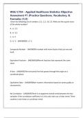 WGU C784 - Applied Healthcare Statistics Objective Assessment &num;1 &lpar;Practice Questions&comma; Vocabulary&comma; & Formulas &lpar;1&sol;2&rpar;
