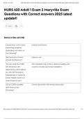 NURS 620 Adult 1 Exam 2 Maryville Exam Questions with Correct Answers 2025 latest update&excl;&excl;