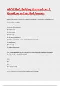 ARCH 3260&semi; Building Matters-Exam 1 Questions and Verified Answers