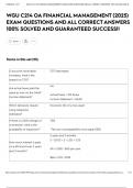WGU C214 OA FINANCIAL MANAGEMENT &lpar;2025&rpar; EXAM QUESTIONS AND ALL CORRECT ANSWERS 100&percnt; SOLVED AND GUARANTEED SUCCESS&excl;&excl;