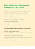 Building Codes Test 1 Questions and Answers Rated 100&percnt; Correct
