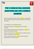 TFM 11 EXAM ACTUAL 2025&sol;2026 QUESTIONS AND 100&percnt; CORRECT ANSWERS