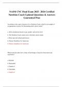 NASM CNC Final Exam 2025&ndash; 2026 Certified Nutrition Coach Updated Questions & Answers Guaranteed Pass