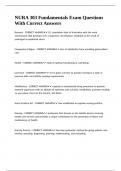 NURA 303 Fundamentals Exam Questions With Correct Answers