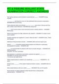 PIT & FISSURE SEALANT STATE EXAMINATION CORRECT ANSWERS