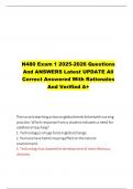 N480 Exam 1 2025-2026 Questions And ANSWERS Latest UPDATE All Correct Answered With Rationales And Verified A&plus; 
