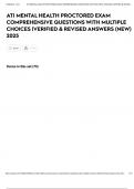 ATI MENTAL HEALTH PROCTORED EXAM COMPREHENSIVE QUESTIONS WITH MULTIPLE CHOICES &vert;VERIFIED & REVISED ANSWERS &lpar;NEW&rpar; 2025