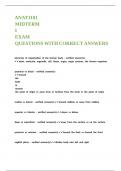 ANAT1101 MIDTERM 1 EXAM QUESTIONS WITH CORRECT ANSWERS
