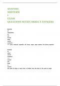 ANAT1101 MIDTERM 1 EXAM QUESTIONS WITH CORRECT ANSWERS