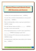 Physical Fitness and Lifestyle Exam 2025 Questions and Answers