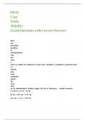HESI Case Study Mobility Exam Questions with Correct Answers&period;