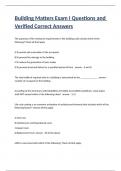 Building Matters Exam I Questions and Verified Correct Answers