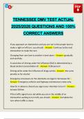 TENNESSEE DMV TEST ACTUAL 2025&sol;2026 QUESTIONS AND 100&percnt; CORRECT ANSWERS
