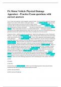 PA Motor Vehicle Physical Damage Appraiser - Practice Exam questions with correct answers