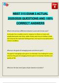 NBST 515 EXAM 3 ACTUAL 2025&sol;2026 QUESTIONS AND 100&percnt; CORRECT ANSWERS