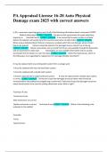 PA Appraisal License 16-20 Auto Physical Damage exam 2025 with correct answers&period;