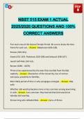 NBST 515 EXAM 1 ACTUAL 2025&sol;2026 QUESTIONS AND 100&percnt; CORRECT ANSWERS