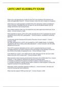 LIHTC UNIT ELIGIBILITY EXAM QUESTIONS WITH COMPLETE SOLUTIONS 