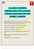 CCIL BASIC CONCRETE CERTIFICATION &lpar;TYPE Q&rpar; ACTUAL 2025&sol;2026 QUESTIONS AND 100&percnt; CORRECT ANSWERS
