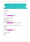 Plant Operations BOMA Pre-Quiz 1-100 2025-2026 Most Recent Version Comprehensive 100 Questions and Verified Answers Accurate Solutions Already Graded A&plus; Get It 100&percnt; Correct