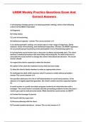 LMSW Weekly Practice Questions Exam And Correct Answers 