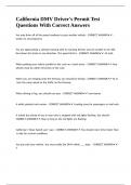 California DMV Driver-s Permit Test Questions With Correct Answers