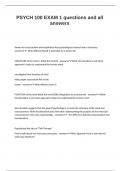 PSYCH 100 EXAM 1 questions and all answers