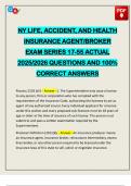 NY LIFE&comma; ACCIDENT&comma; AND HEALTH INSURANCE AGENT&sol;BROKER EXAM SERIES 17-55 ACTUAL 2025&sol;2026 QUESTIONS AND 100&percnt; CORRECT ANSWERS
