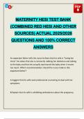 MATERNITY HESI TEST BANK &lpar;COMBINED RED HESI AND OTHER SOURCES&rpar; ACTUAL 2025&sol;2026