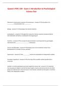 Queen-s PSYC 100 - Exam 1 Introduction to Psychological Science Test&period;