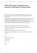 PSYC-100&comma; Exam 1 questions and answers certification to Study Guide&period;