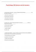 Psychology 100 Quizzes and all answers&period;