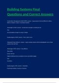 Building Systems Final Questions and Correct Answers