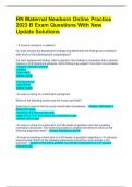 RN Maternal Newborn Online Practice 2023 B Exam Questions With New Update Solutions