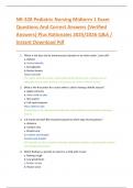 NR-328 Pediatric Nursing Midterm 1 Exam Questions And Correct Answers &lbrace;Verified Answers&rcub; Plus Rationales 2025&sol;2026 Q&A &sol; Instant Download Pdf