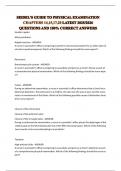 SEIDEL'S GUIDE TO PHYSICAL EXAMINATION CHAPTERS 14&comma;15&comma;17&comma;20 LATEST 2025&sol;2026 QUESTIONS AND 100&percnt; CORRECT ANSWERS