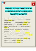 SPANISH 3 &lpar;FINAL EXAM&rpar; ACTUAL 2025&sol;2026 QUESTIONS AND 100&percnt; CORRECT ANSWERS