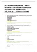 NR-328 Pediatric Nursing Final 1 Practice Exam Exam Questions And Correct Answers &lbrace;Verified Answers&rcub; Plus Rationales 2025&sol;2026 Q&A &sol; Instant Download Pdf