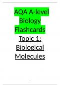 AQA A level Biology Unit 1 Biological Molecules AO1 Exam style Questions